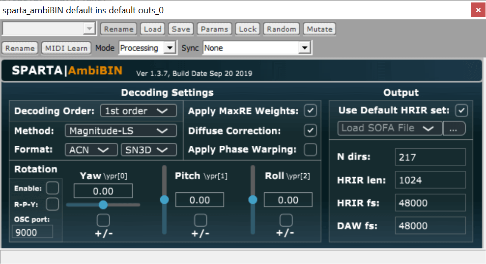 the Sparta AmbiBIN interface